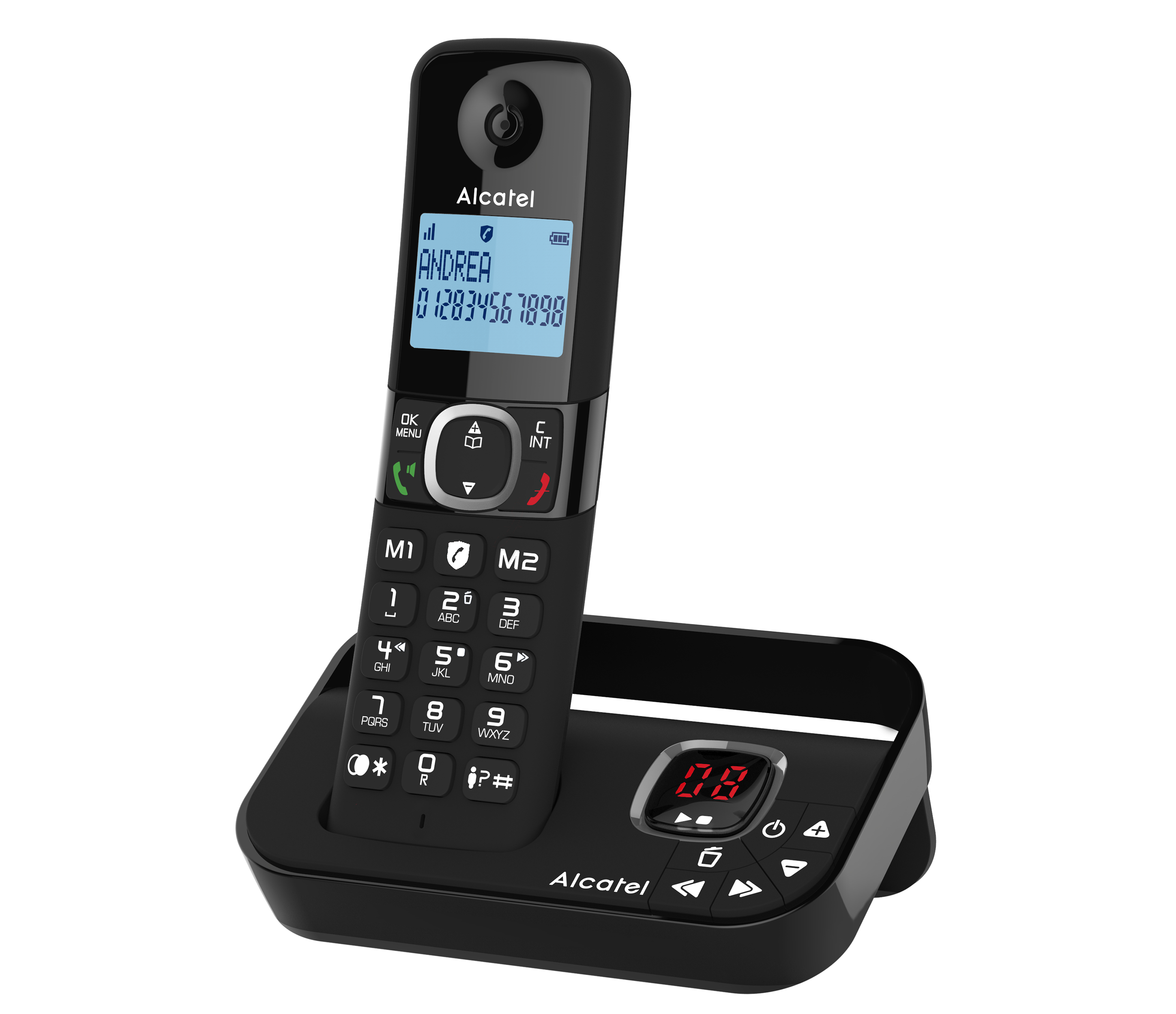 ALCATEL F860 voice trio noir Téléphone fixe sans fil avec répondeur -  Blocage d'appels indésirables avec Quadrimedia