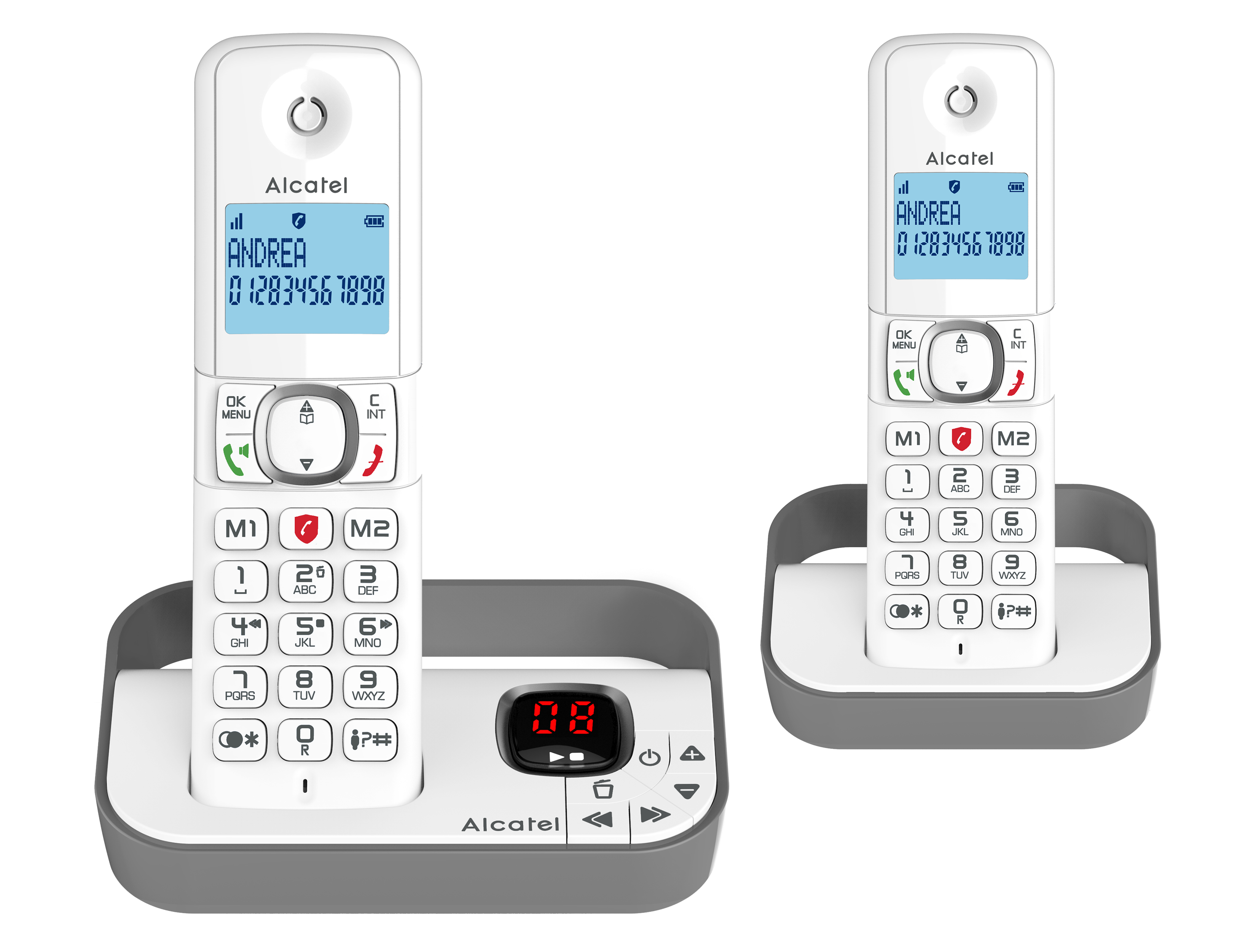 Téléphone fixe sans fil avec répondeur Duo F860 Voice - Gris
